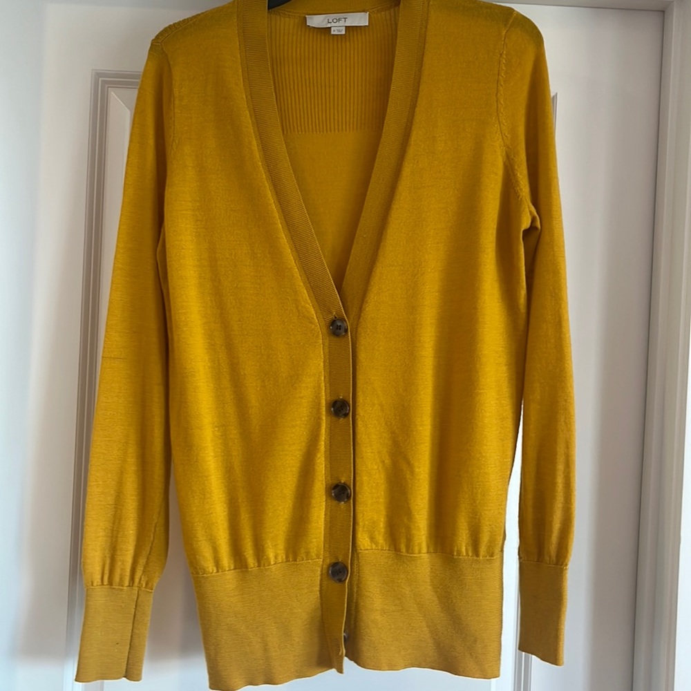 Loft Gold Wool Cardigan